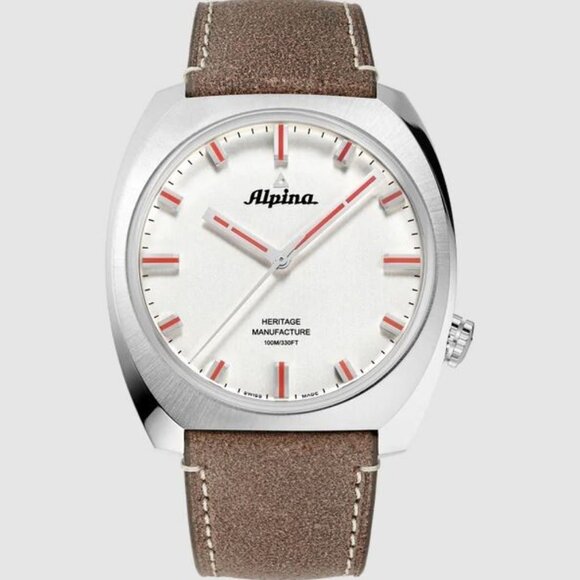 Alpina Startimer Pilot Heritage Men's Brown Leather Watch 42MM AL-709SR4SH6 - Picture 1 of 4